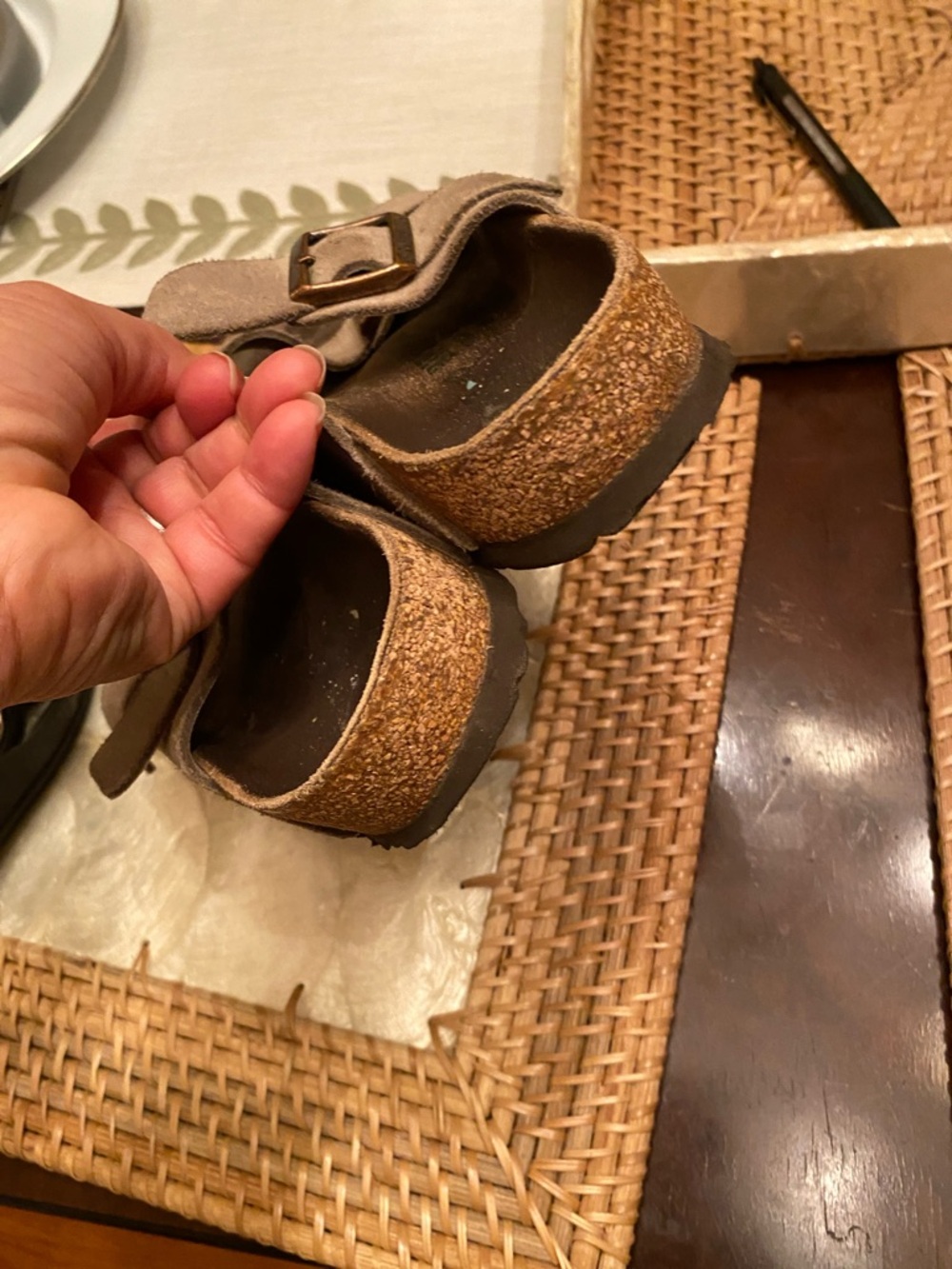 Birkenstock Arizona Suede Double Strap Sandals in Grey Taupe - Picture 5 of 9